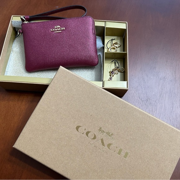 Coach Corner Zip Wristlet with Removable Charms - Picture 1 of 5